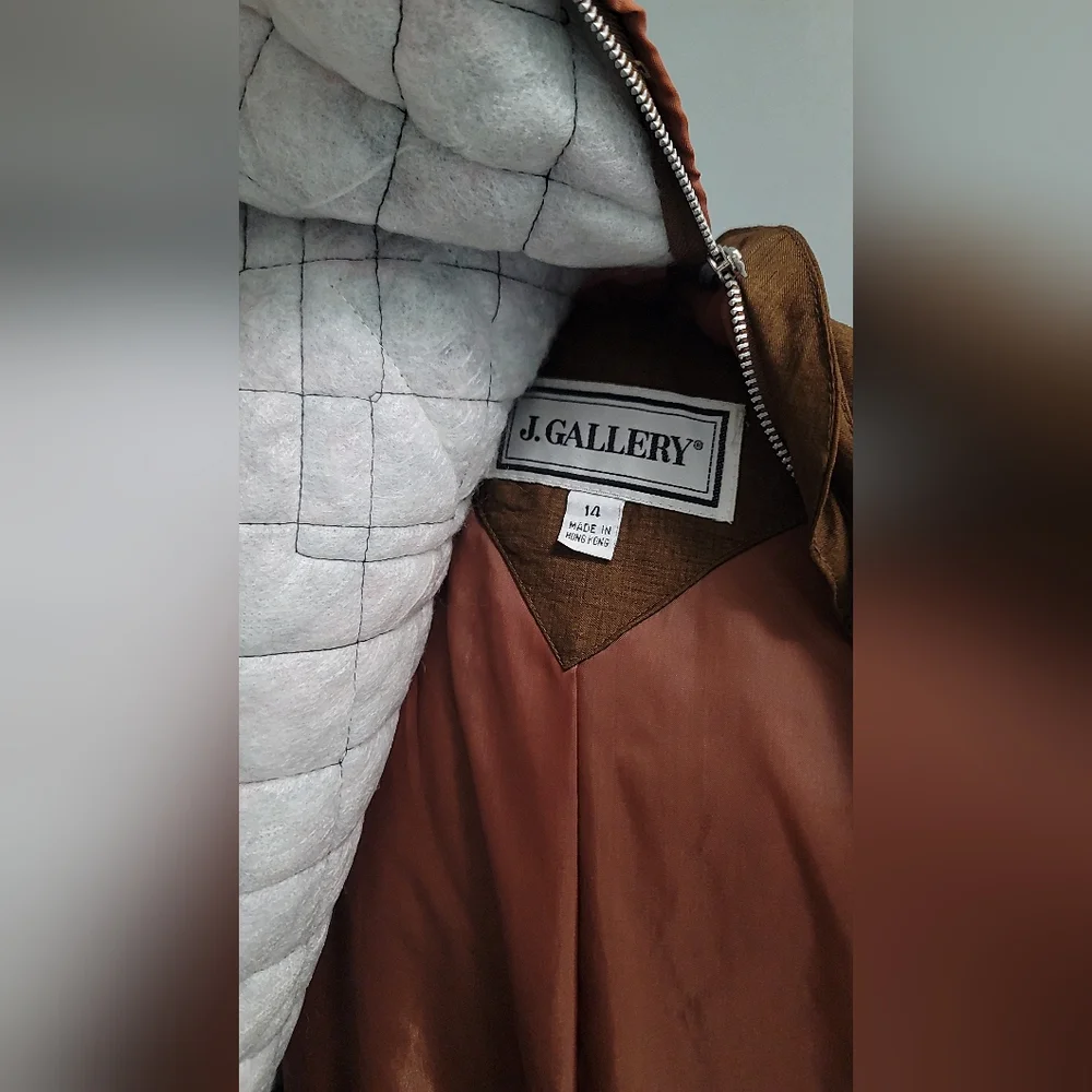 J.Galleryvintage 80‎ 90 Transformer Wool Brown Long Coat - Picture 12 of 12